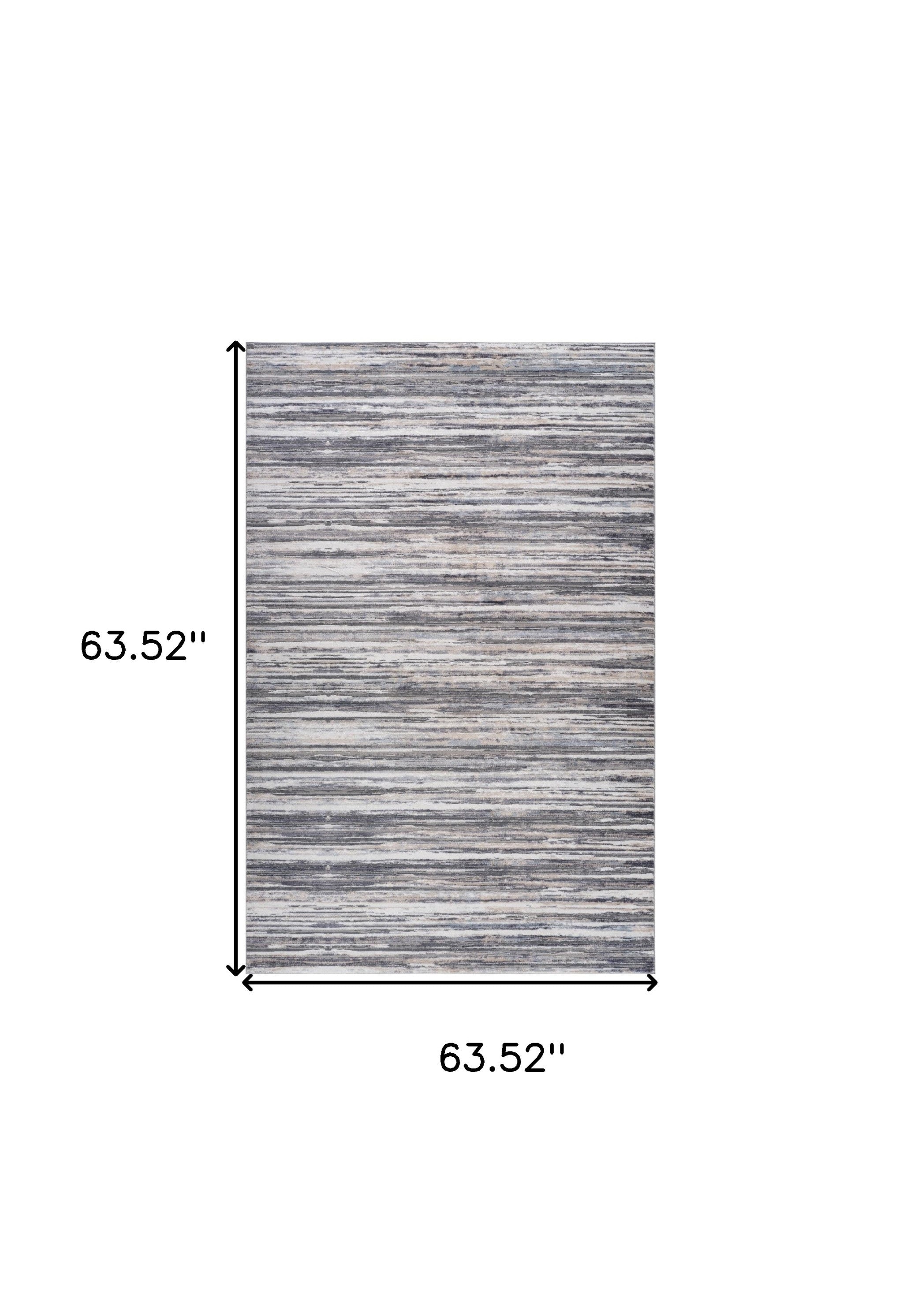 5' x 8' Stain-Resistant Blue and Gray Abstract Distressed Area Rug, Ideal for Kids & Pets