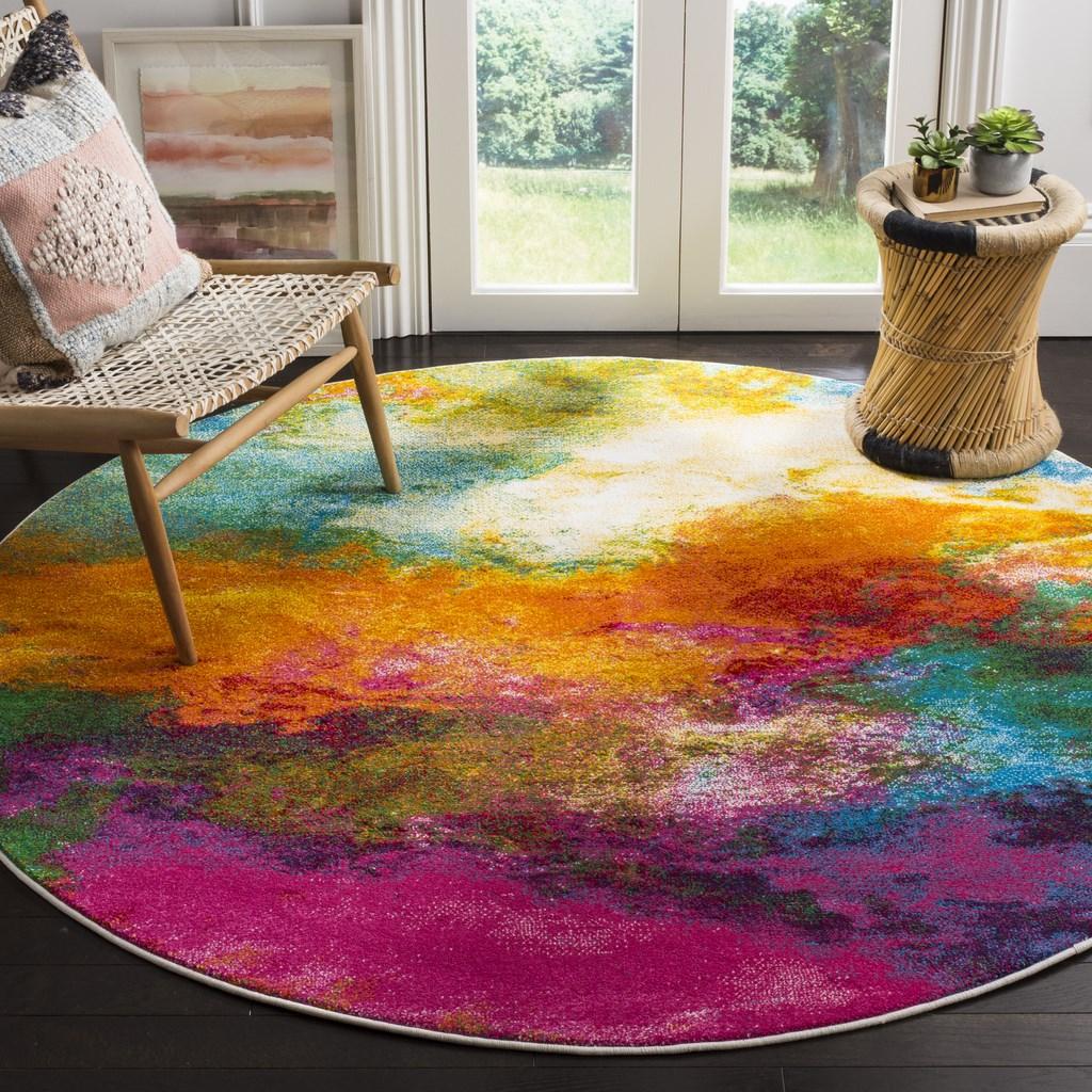 Exquisite Polypropylene Power Loomed Watercolor Rug for a Dramatic Enhancement of Your Home's Aesthetic Appeal