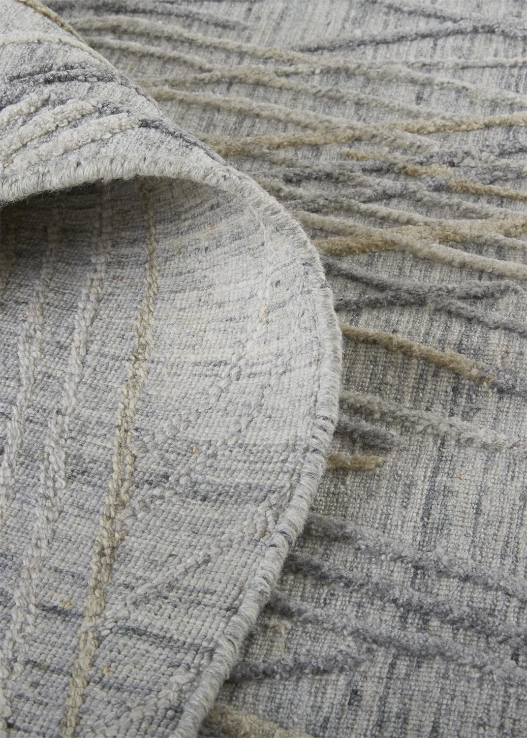 Luxurious Handwoven Elias Abstract Diamond Area Rug in Viscose and Wool for Elegant Homes