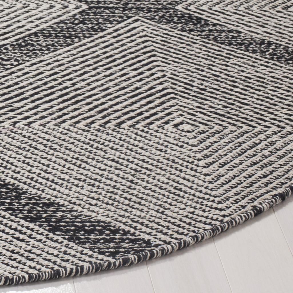 Montauk MTK821 Handmade Cotton Floor Rug - A Casual Designer Rug with Classic Ikat Tie - Dye Aesthetic Appeal