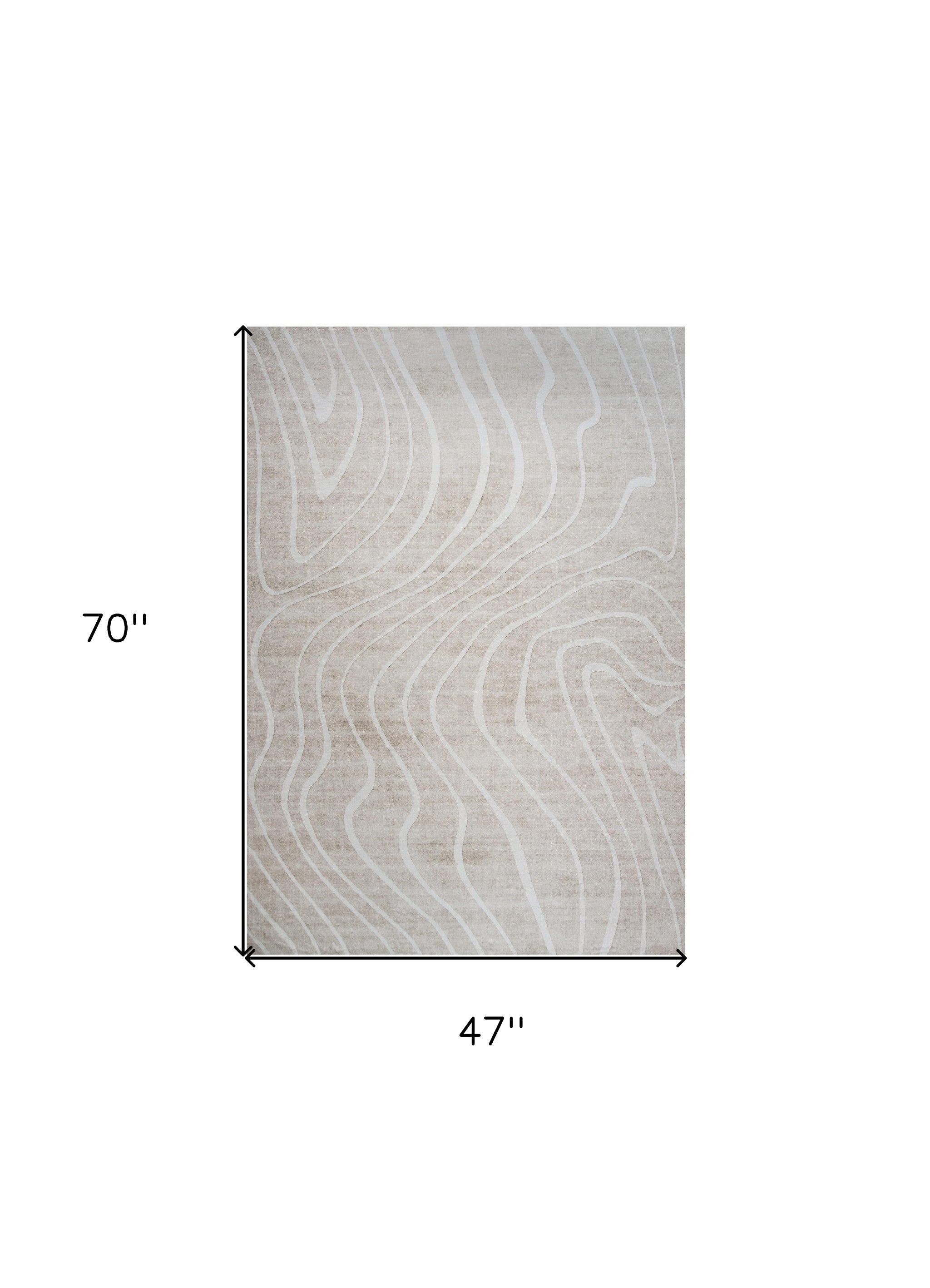 Stain-Resistant 4' x 6' Beige & Ivory Modern Abstract Distressed Area Rug for Stylish Spaces