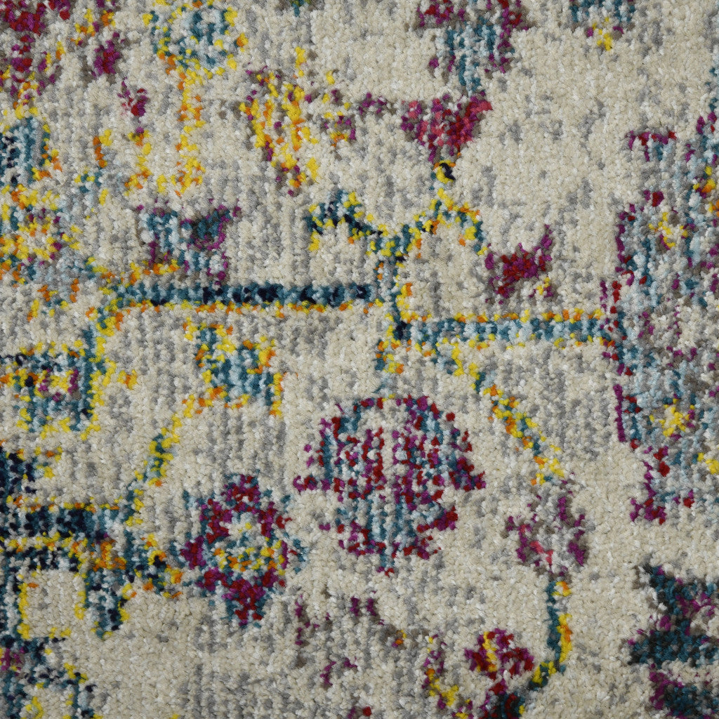 Stylish and Stain-Resistant Gray Floral Power Loom Area Rug Ideal for Family Homes with Kids and Pets