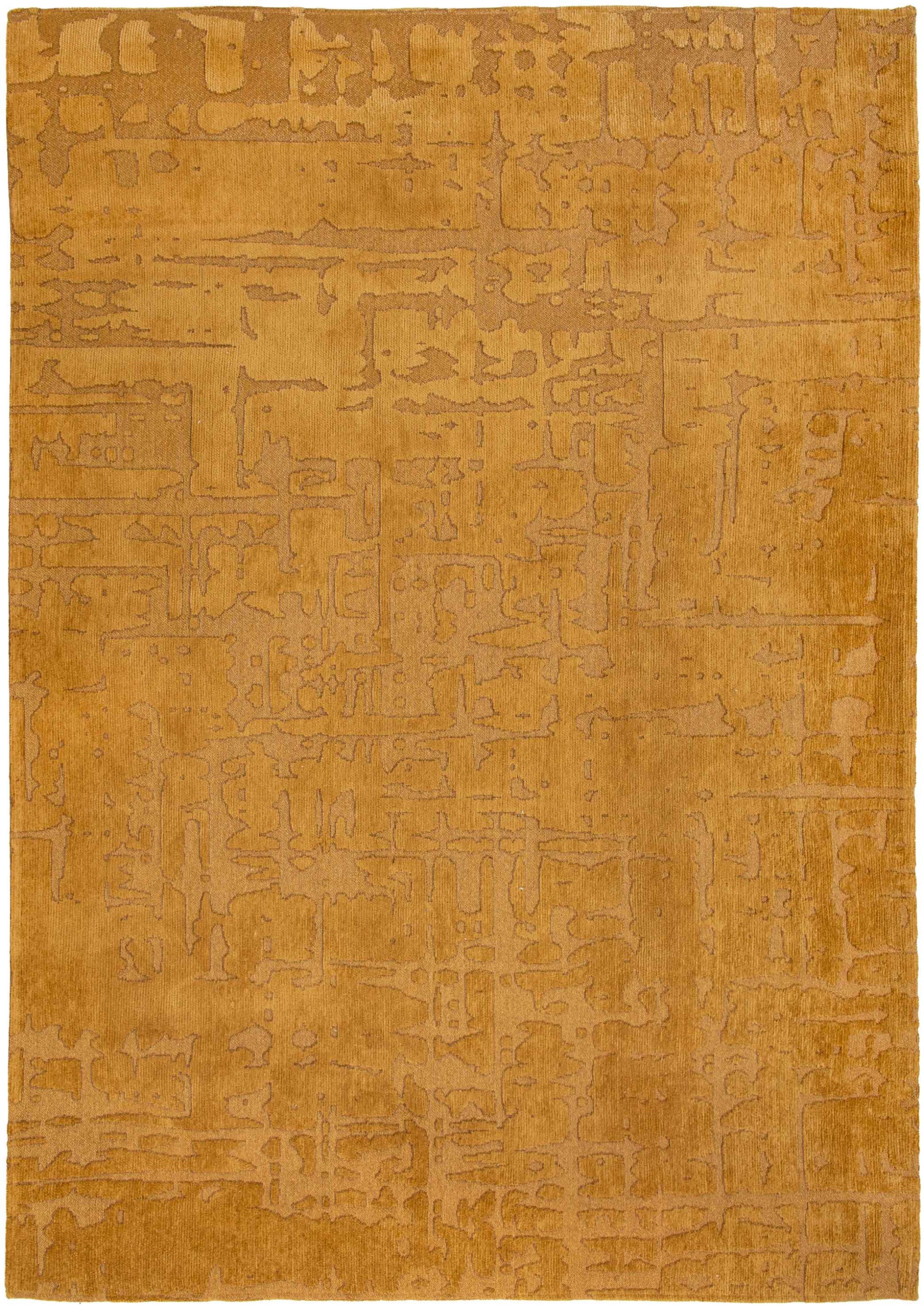 Stylish 3' x 5' Yellow Abstract Non-Slip Area Rug for Walkways and Entryways