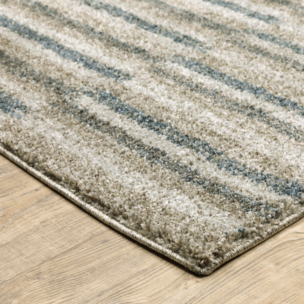 Stylish and Stain-Resistant Teal Blue Geometric Design Power Loom Runner Rug Ideal for Any Living Space