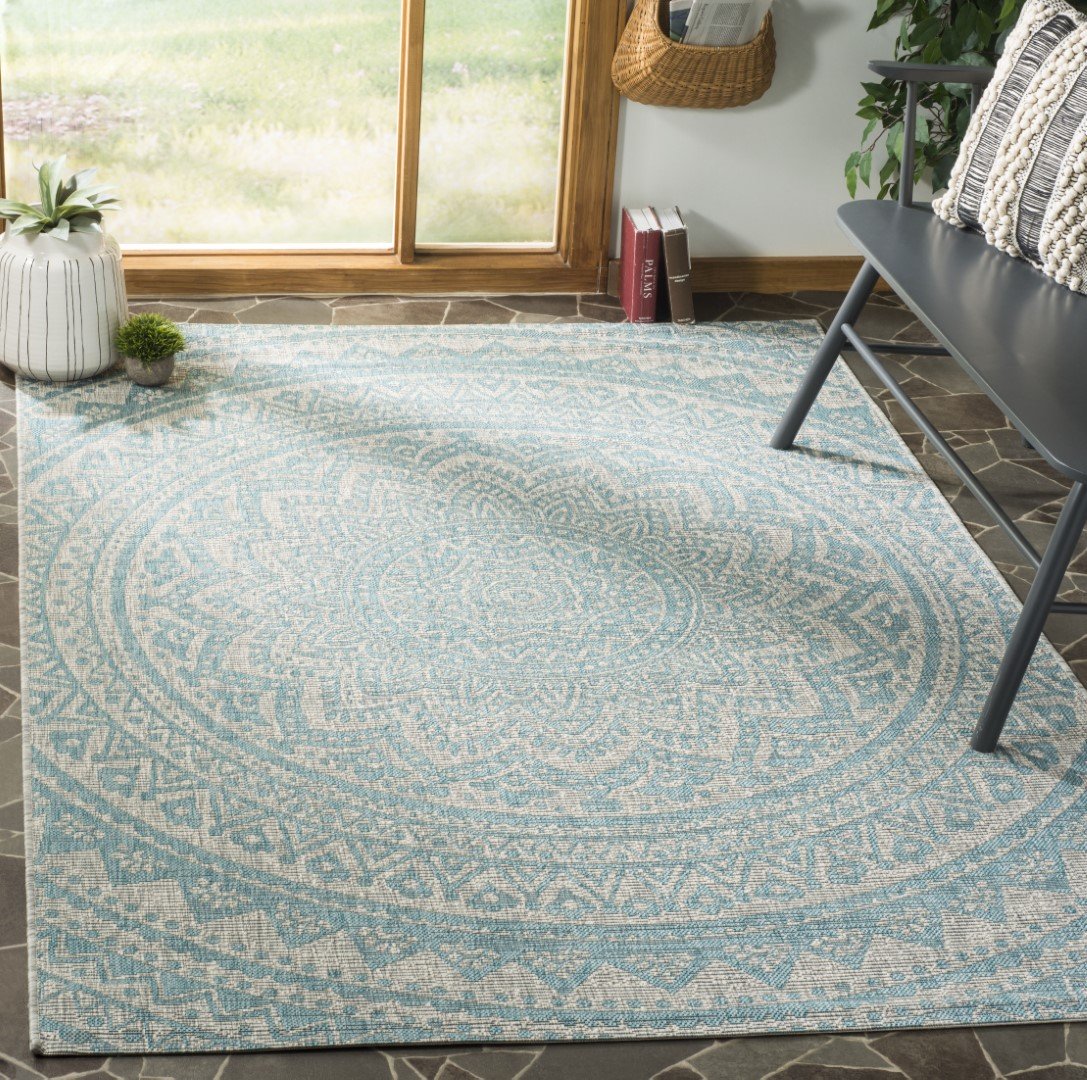 High - Quality Courtyard Power Loomed Rectangular Area Rug: A Durable, Fashionable, and Graceful Home Decor Option for Every Room