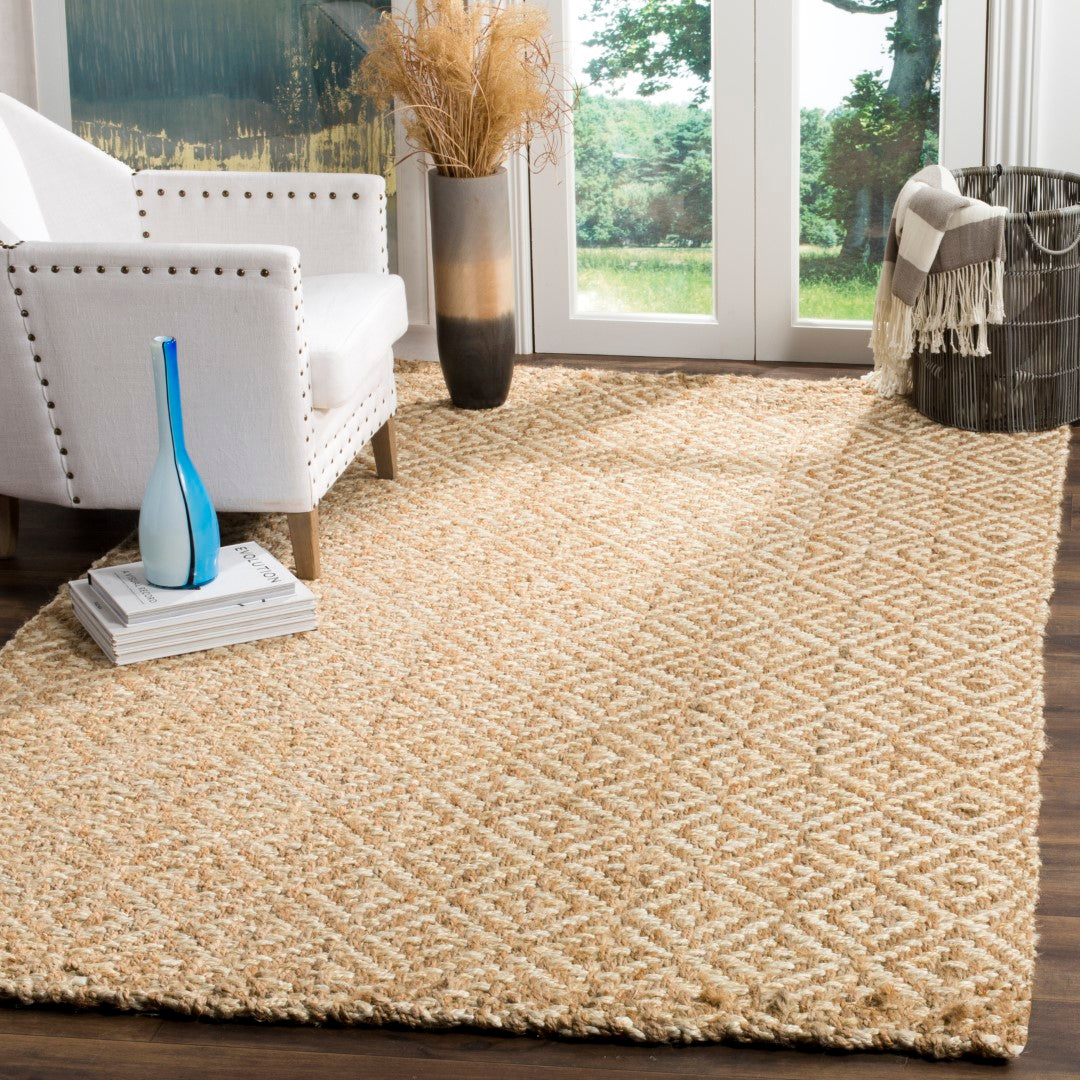 Soft Jute Hand-Woven Rug for Coastal and City Living, Exuding Elegance and Comfort