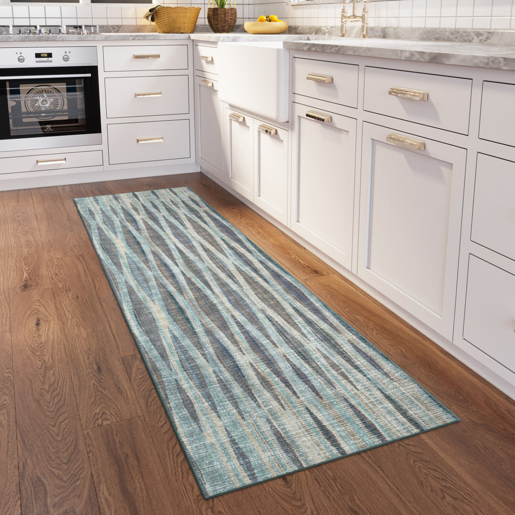 Stylish 3' x 8' Handmade Blue Ombre Tufted Runner Rug for Cozy Home Decor