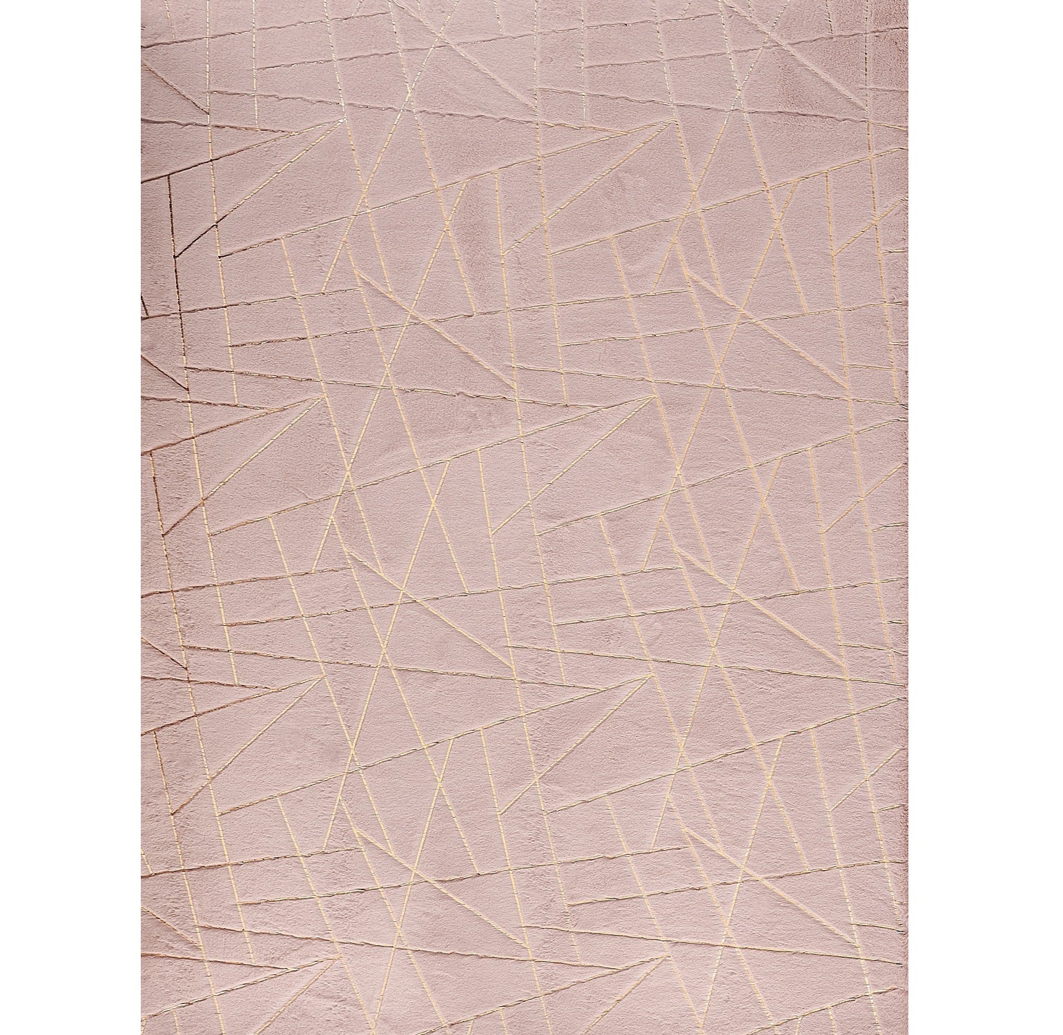 Soft and Non-Skid Luxury Pink & Gold Abstract Shag Area Rug for Stylish Rooms