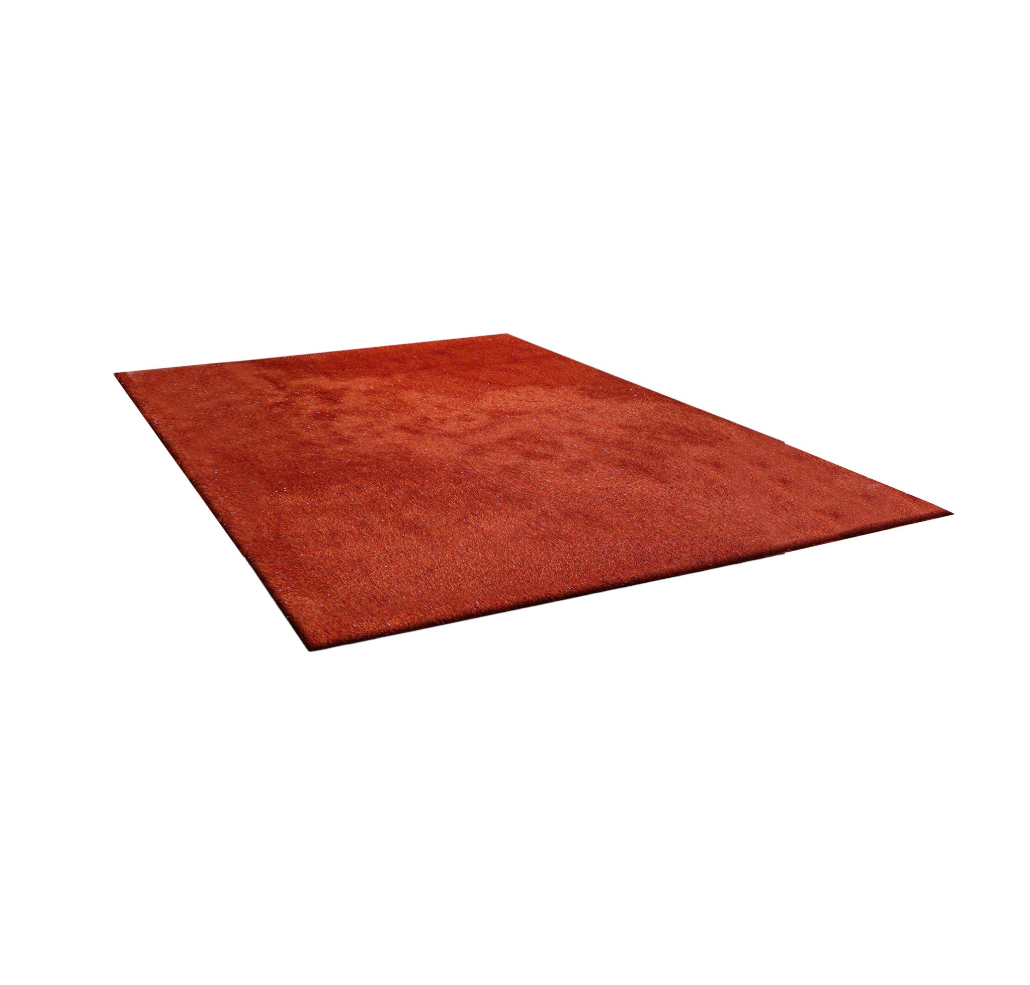 Luxurious Hand-Tufted Red Shag Area Rug for a Cozy and Artistic Room