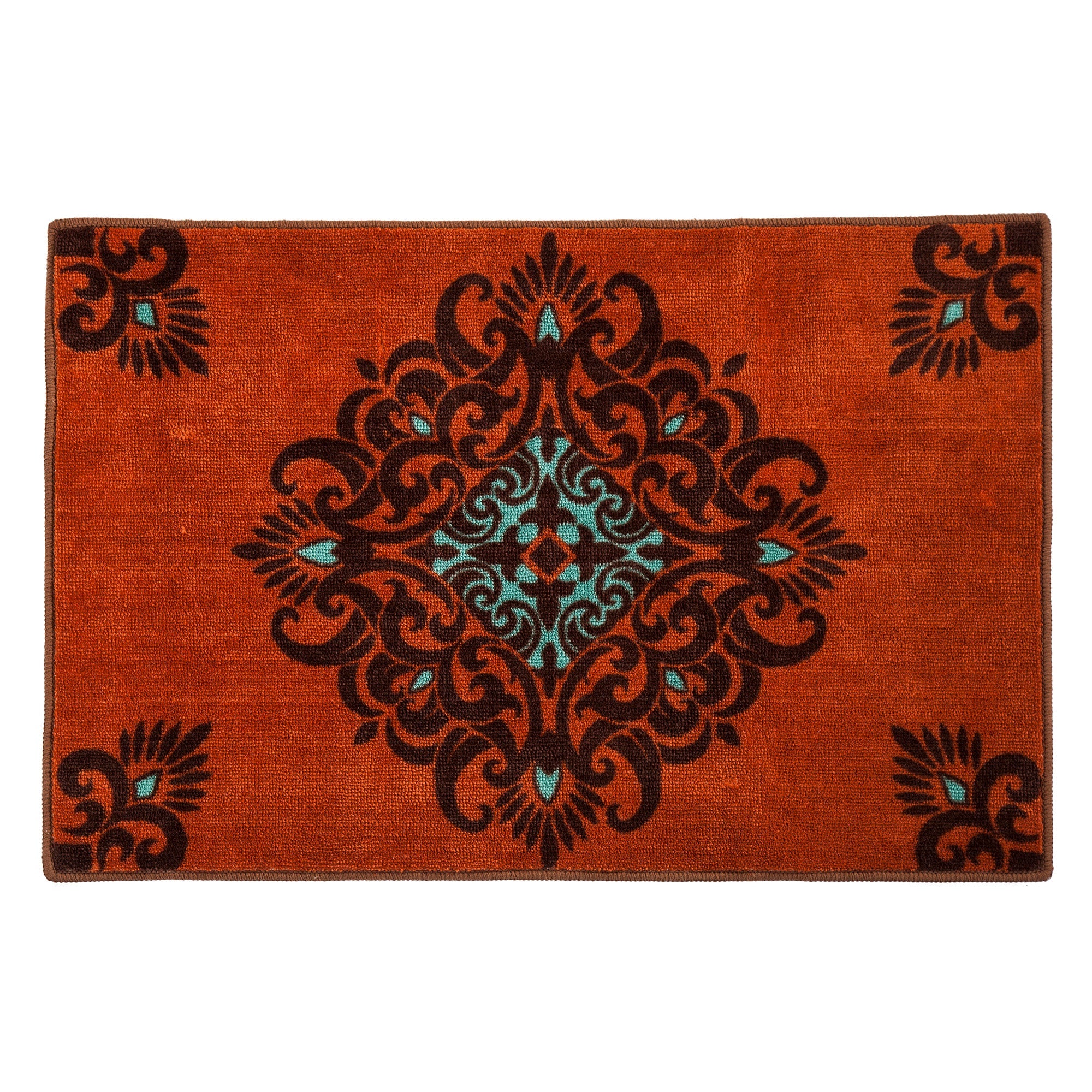 Terracotta Medallion Area Rug - Infuse Your Living Space with Dynamic Colors and Luxurious Comfort Suitable for Every Room