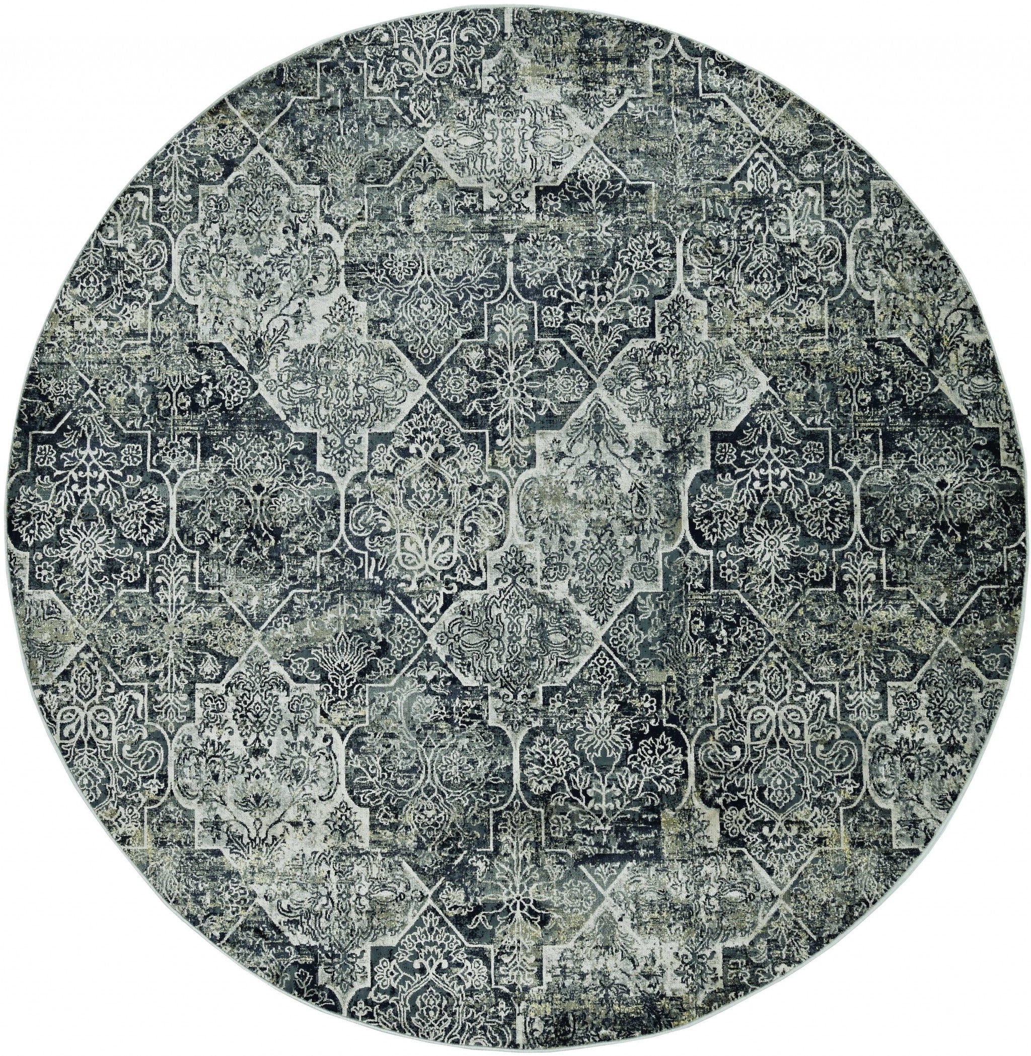 Stylish Gray Quatrefoil Area Rug for Elegant and Warm Room Decor
