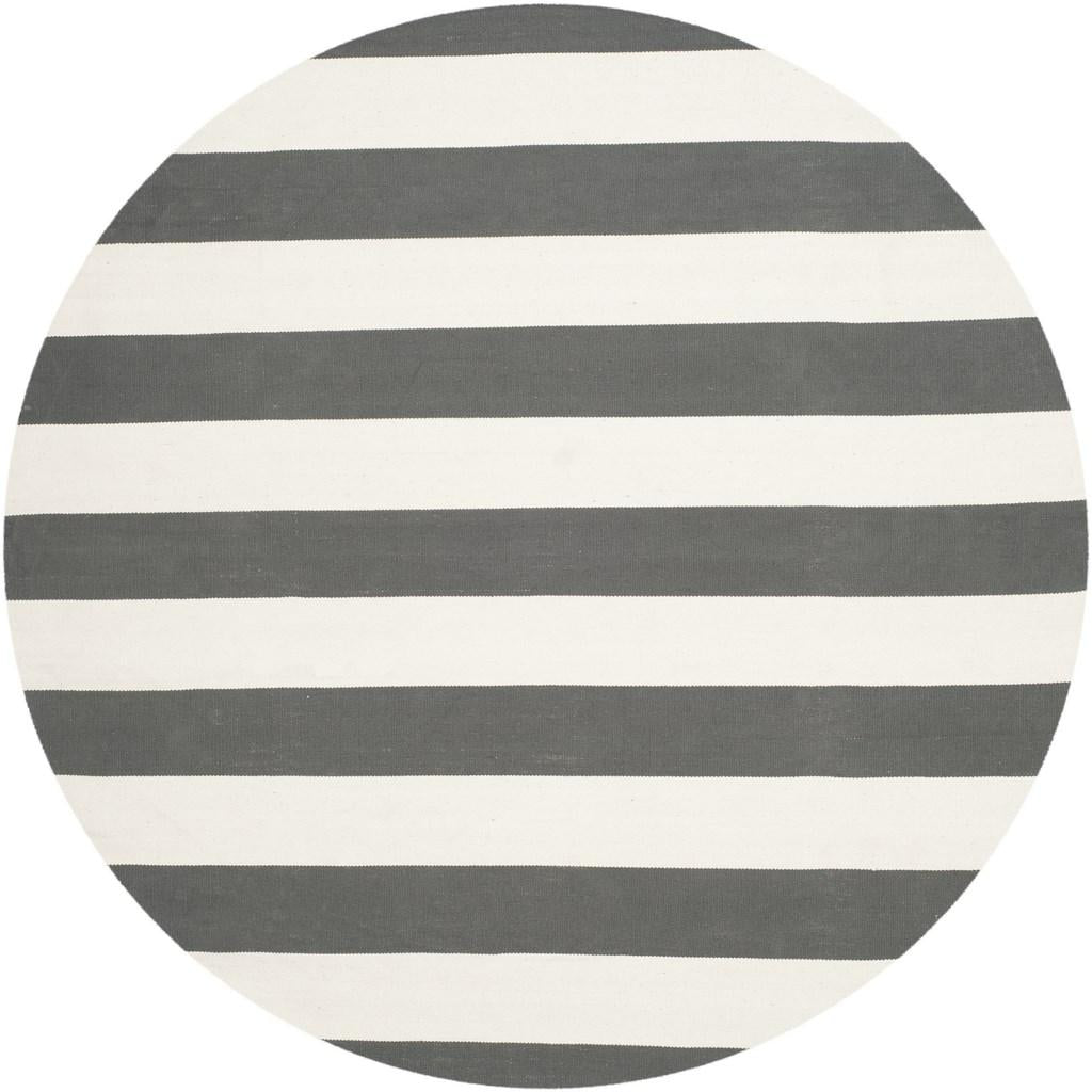 Montauk Handmade Cotton Flat Weave Rug with Stylish Ikat Tie - Dye Pattern Ideal for Coastal or Contemporary Residences