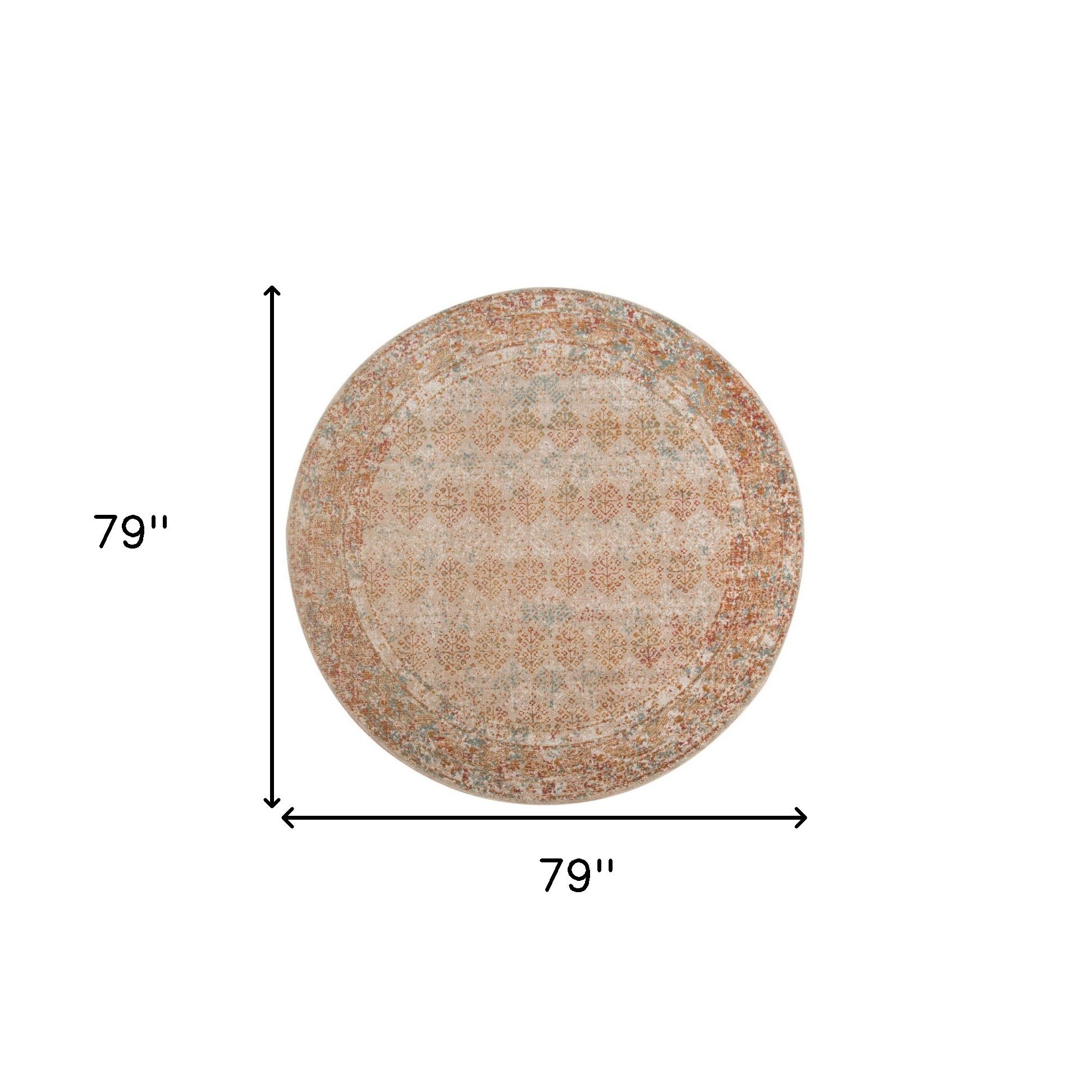 Stylish Teal and Orange Medallion Power Loom Area Rug - Stain Resistant for Pet Homes