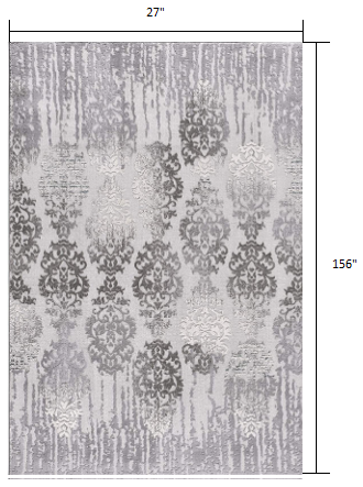 6' x 9' Gray Damask Power Loom Area Rug - Stunning Design for Home Decor Upgrade