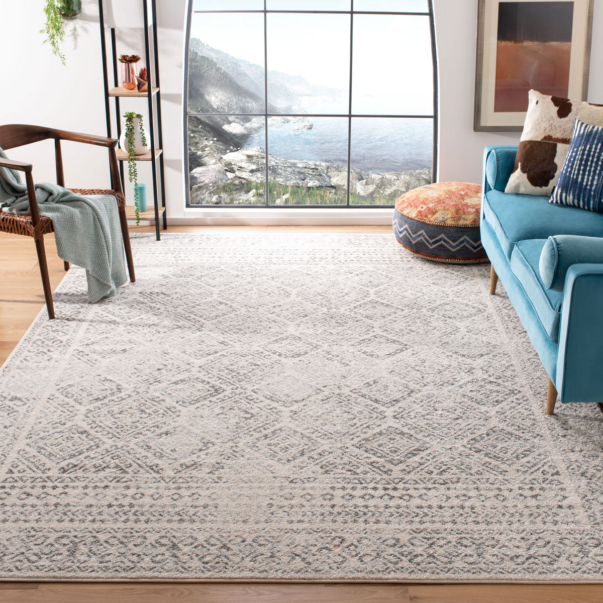 Stylish Transitional Power Loomed Area Rug - 60% Polypropylene, 40% Jute from Turkey