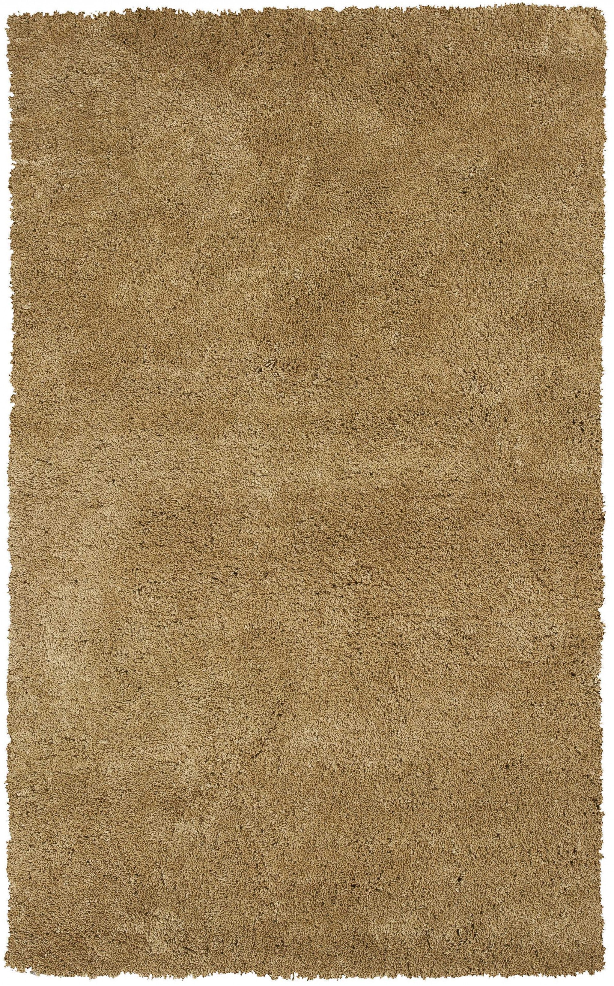 Exquisite Hand-Woven Luxury Gold Shag Area Rug Crafted from Polyester with Cotton Backing for Contemporary Elegance in Your Home