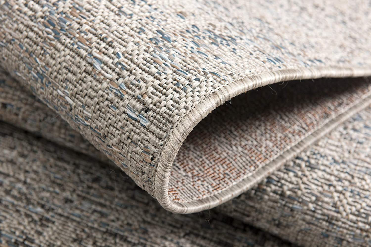 Elegant Turkish Blue and Gray Distressed Runner Rug for Durable Modern Home Decor
