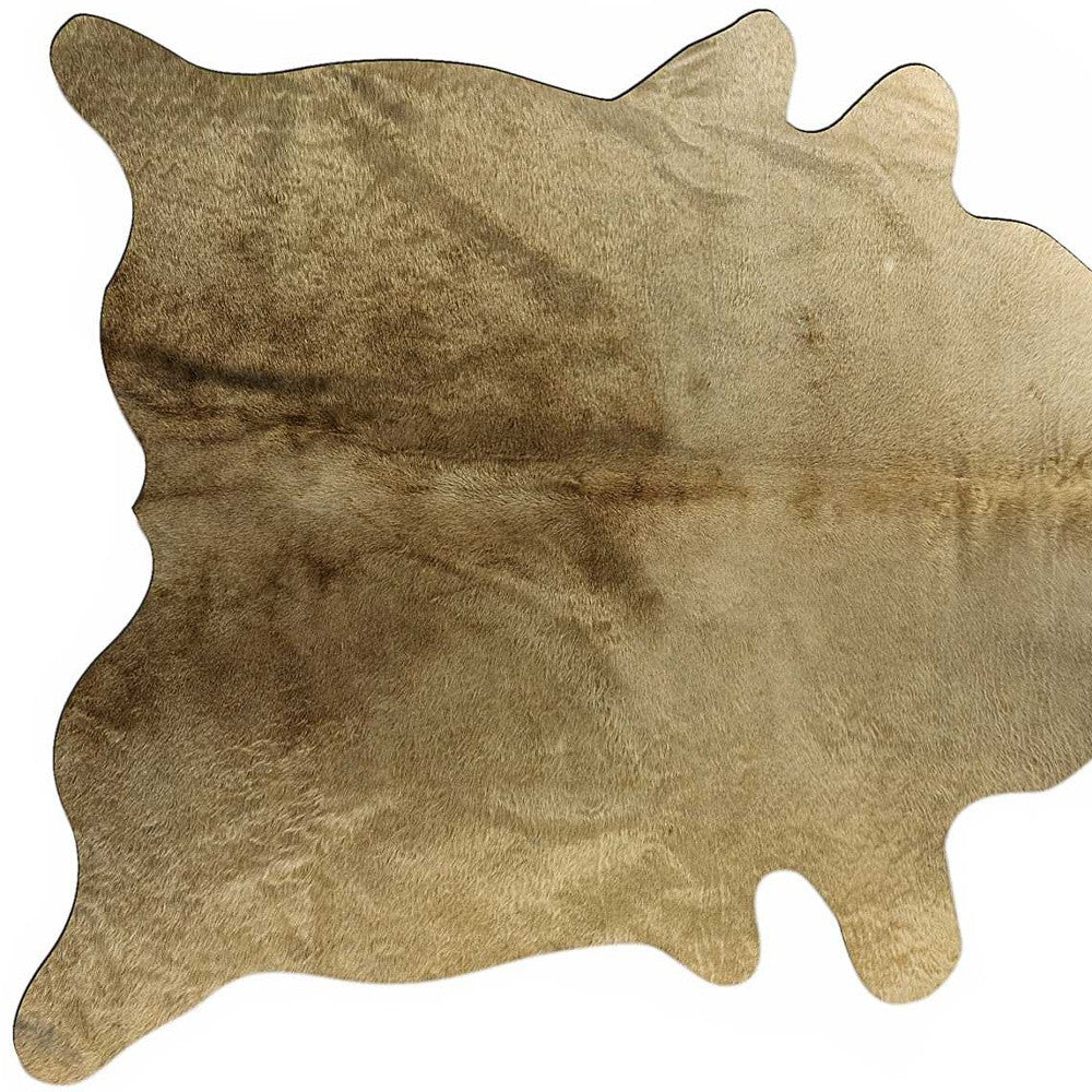 Exquisite Handmade Gold Cowhide Area Rug for Elegant Home Decor