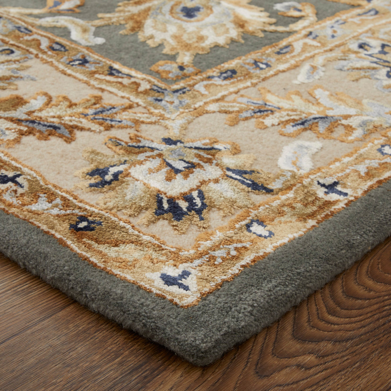 Prescott Hand-Tufted Floral Area Rug in Earth Tones - A Traditional Persian-Style Carpet for Elegant Living Spaces