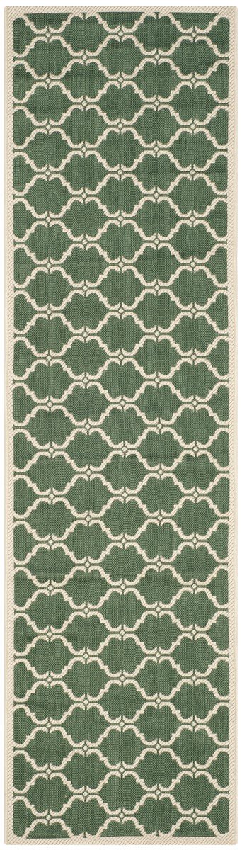 Courtyard-Style Indoor and Outdoor Area Rug Featuring a Creamy Beige Lattice Pattern for Energetic and Durable Spaces