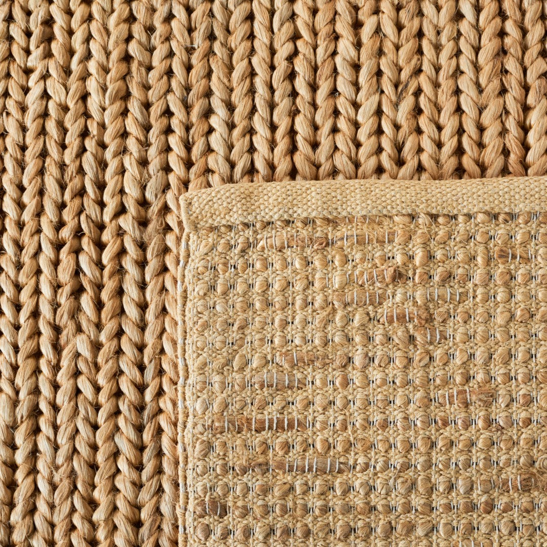 Eco-Friendly Hand-Knotted Jute and Cotton Rug for Natural Home Decor