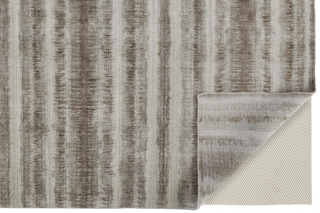 Exquisite Hand-Woven Area Rug in Elegant Tan, Ivory & Black Abstract Design for Home Decor