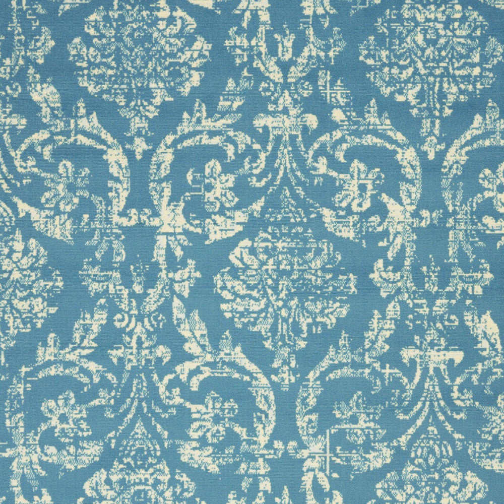 Exquisite 6-Foot by 9-Foot Blue Damask Power Loom Area Rug for Creating a Warm and Inviting Home Ambiance