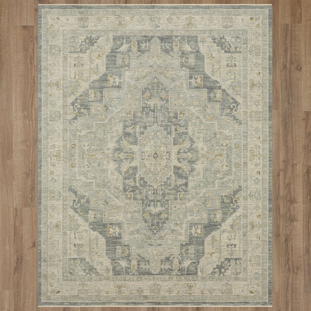 Adalia Traditional Ornamental Area Rug - Machine Woven, Stain-Resistant, Imported from Turkey