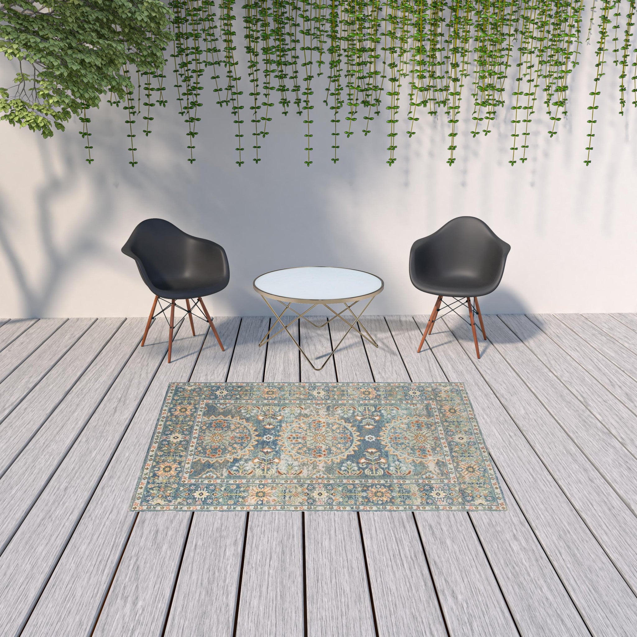 High - Quality Stain - Resistant Outdoor and Indoor Floral Medallion Area Rugs for Stylish Living Spaces