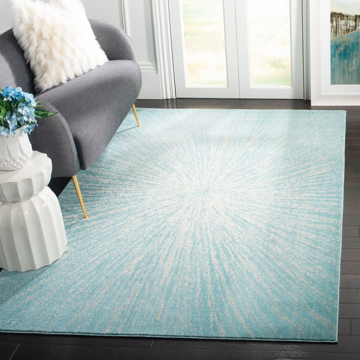 Safavieh Evoke Power Loomed Exquisite Frieze Rug - Contemporary Fashion Design, Sumptuously Soft, and Effortless to Maintain