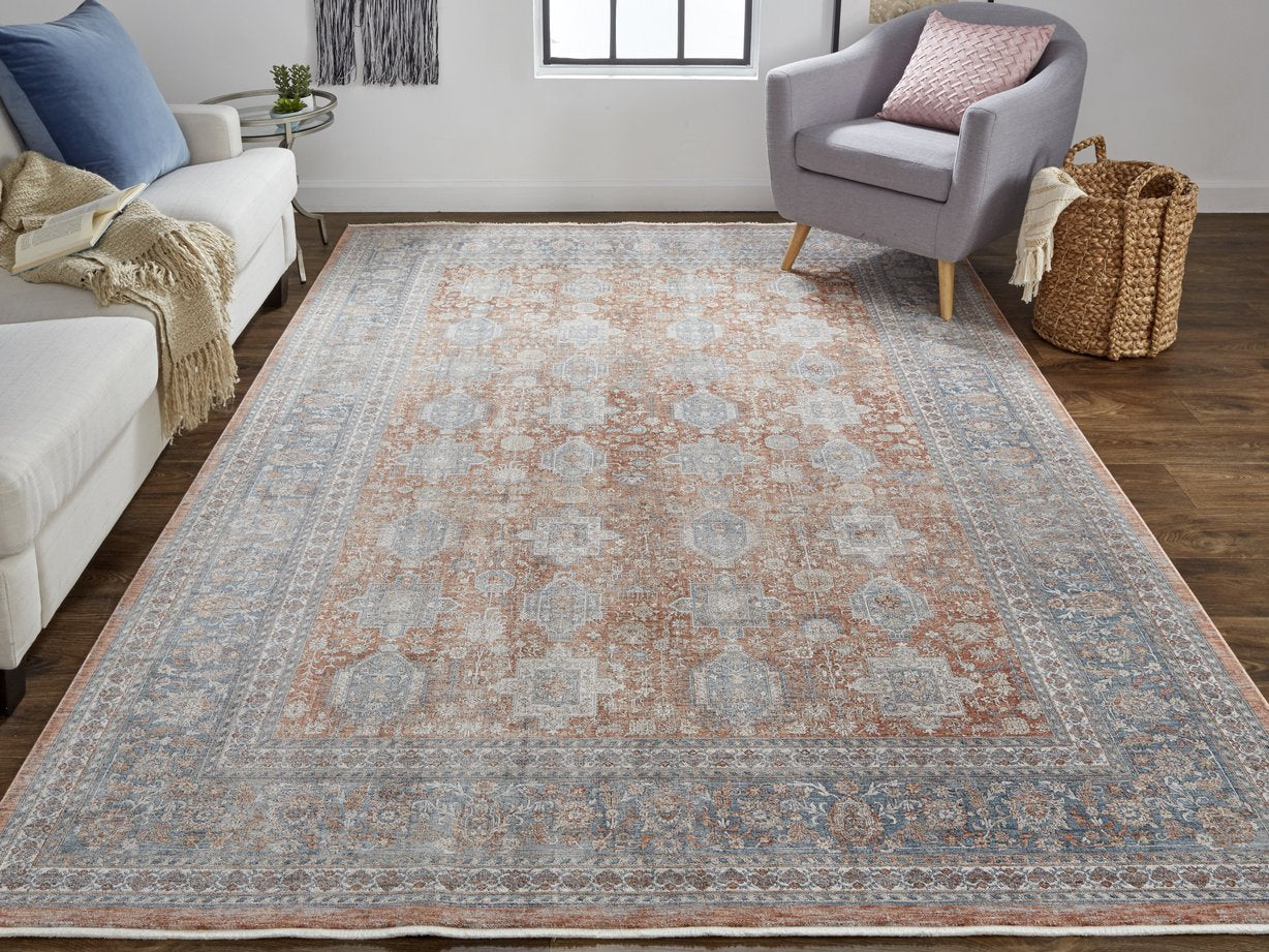 Marquette Stain-Resistant & Durable Power-Loomed Rug with Traditional Persian Patterns