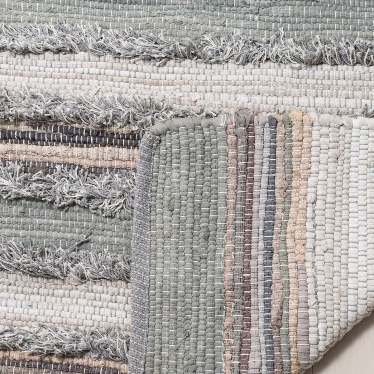 Hand-Woven Cotton Montauk Rug with Stylish Ikat Design for Coastal & Contemporary Homes