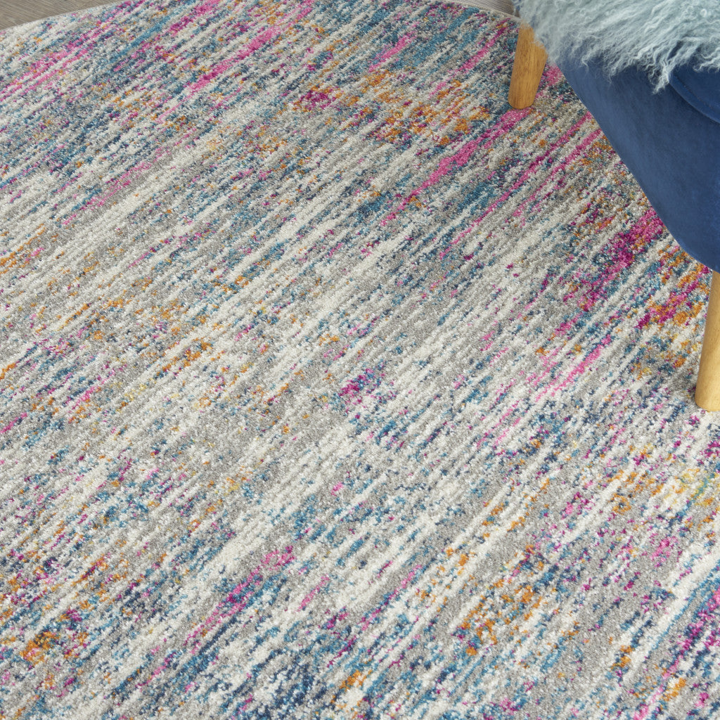 8' x 10' Pink and Ivory Abstract Power Loom Area Rug for Stylish and Warm Spaces