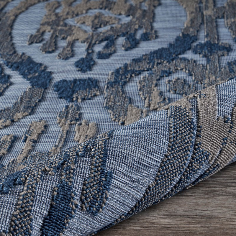 Stylish Blue and Yellow 8' x 10' Outdoor Rugs for Elegant Living Spaces