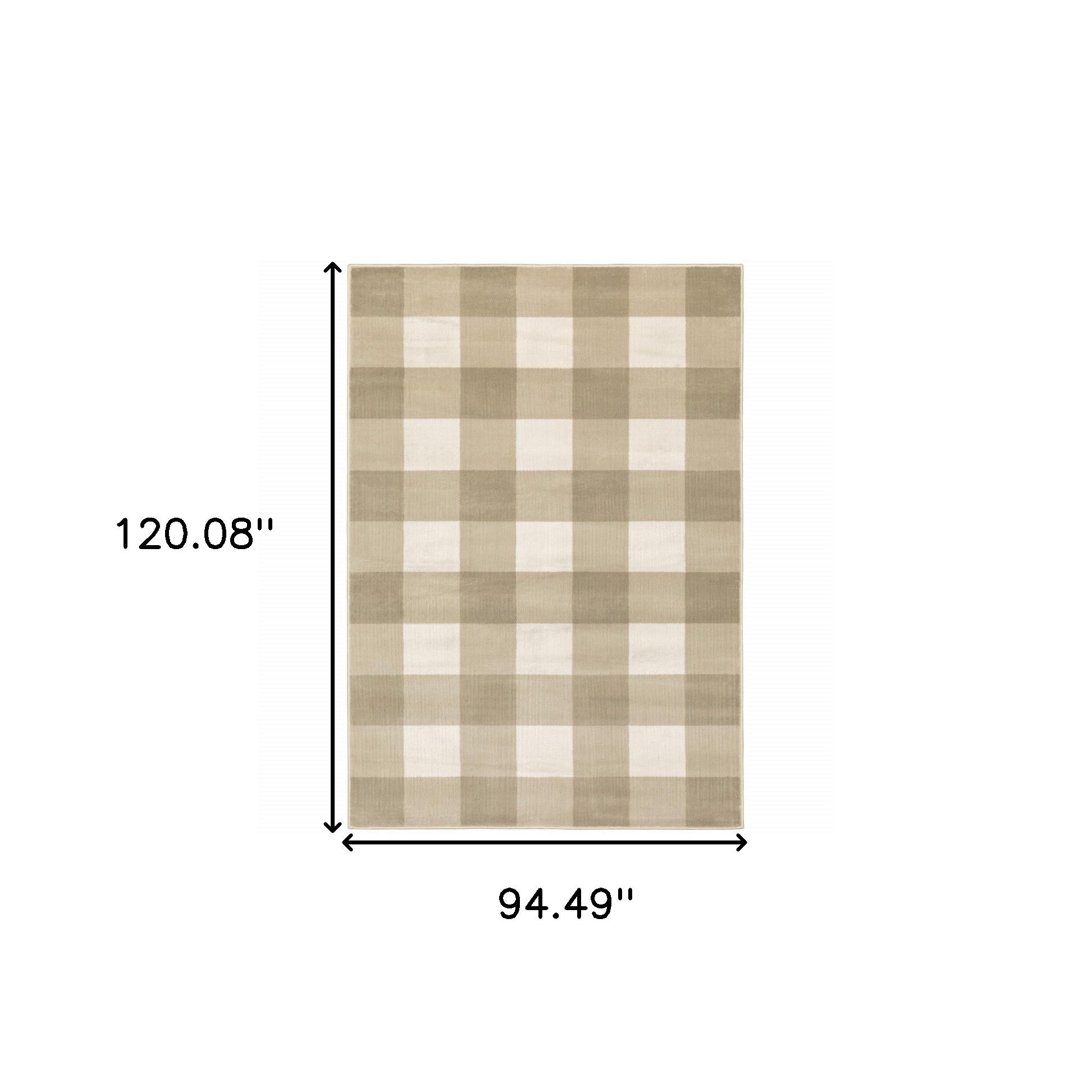 Indoor Monochromatic Gingham Pattern Runner Rug with Elegant, Long - lasting and Stain - Resistant Design