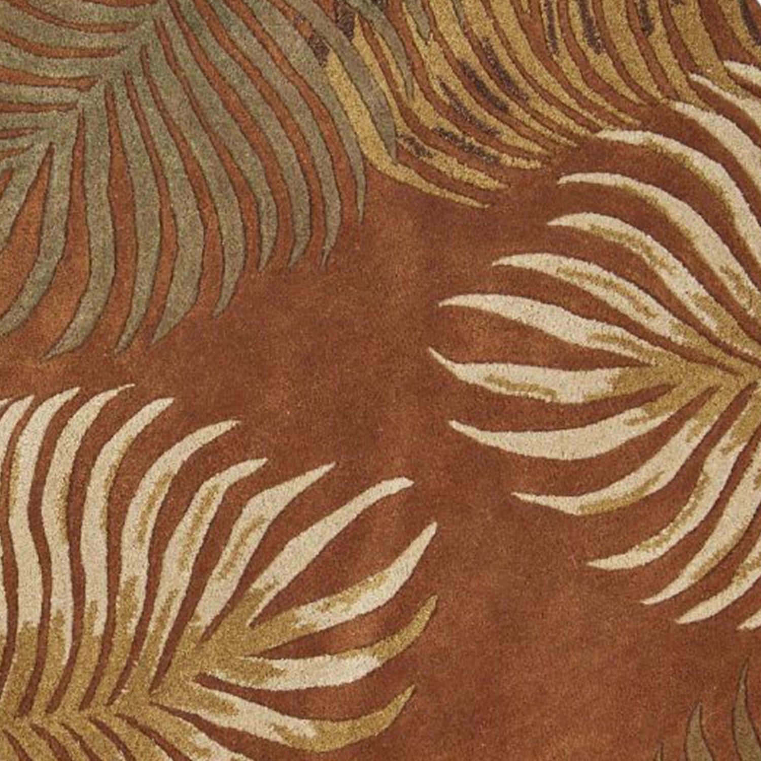 Luxury Hand-Tufted 8' Rust Round Wool Area Rug for Modern Home Decor from India