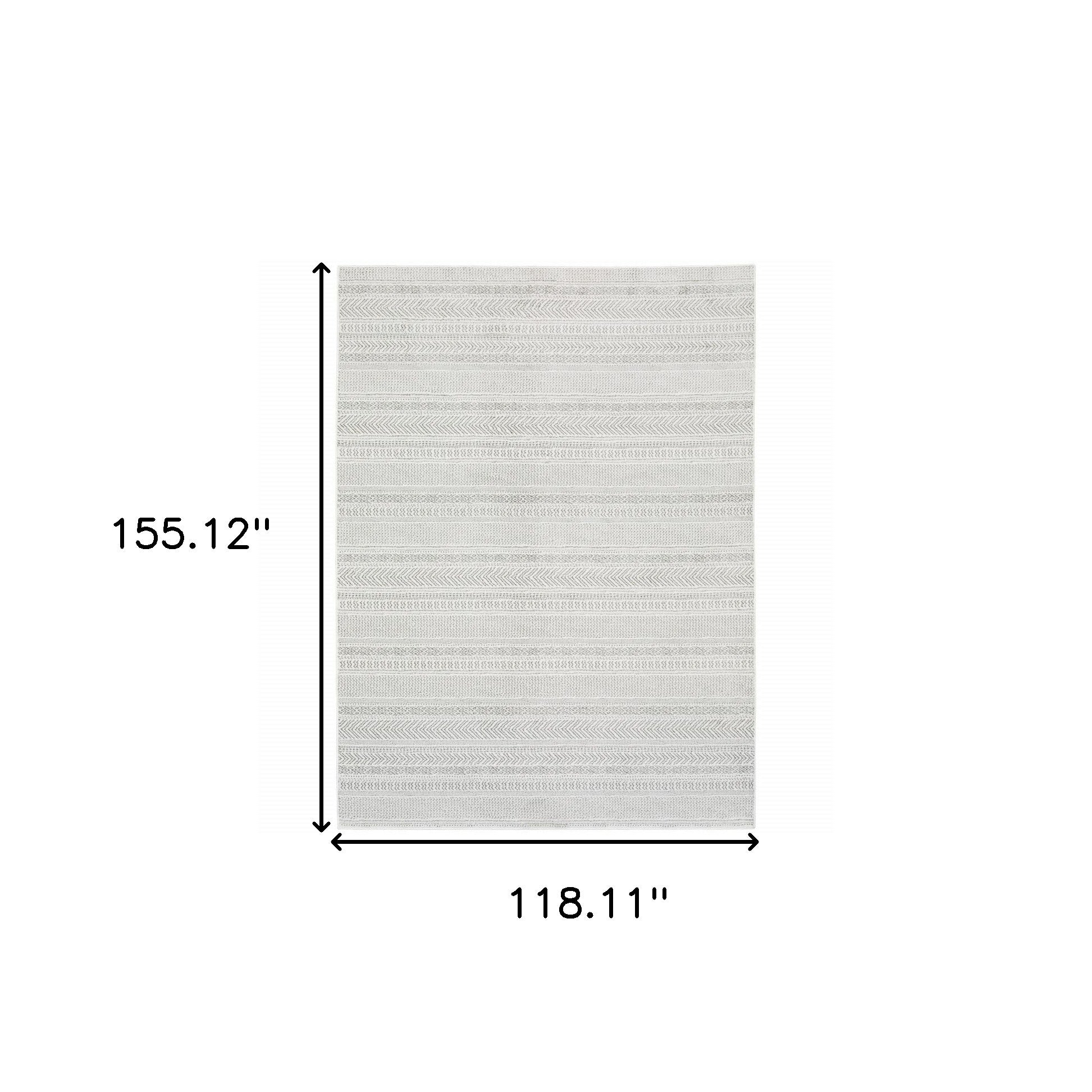 Stain-Resistant Geometric Power Loom Area Runner Rug with White and Grey Design for Enhanced Home Comfort