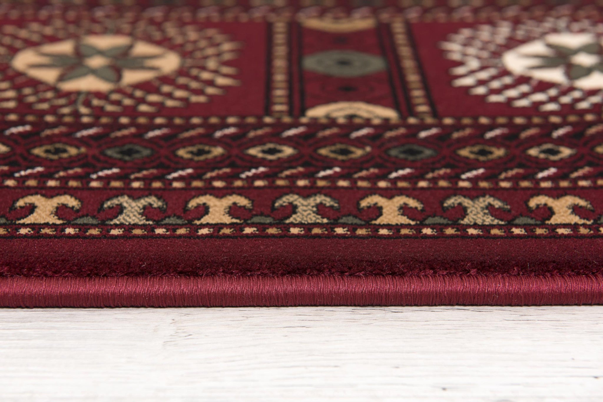 Stylish Red and Ivory Floral Medallion Power - Loomed Runner Rug for Home Décor