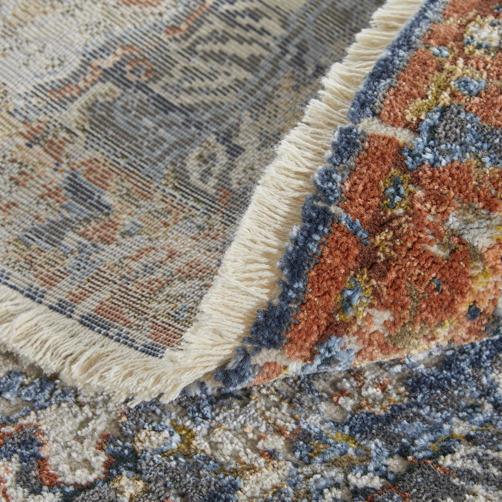 Stylish Floral Area Rug with Fringe in Ivory and Brown - Ideal Decorative Piece for Any Space