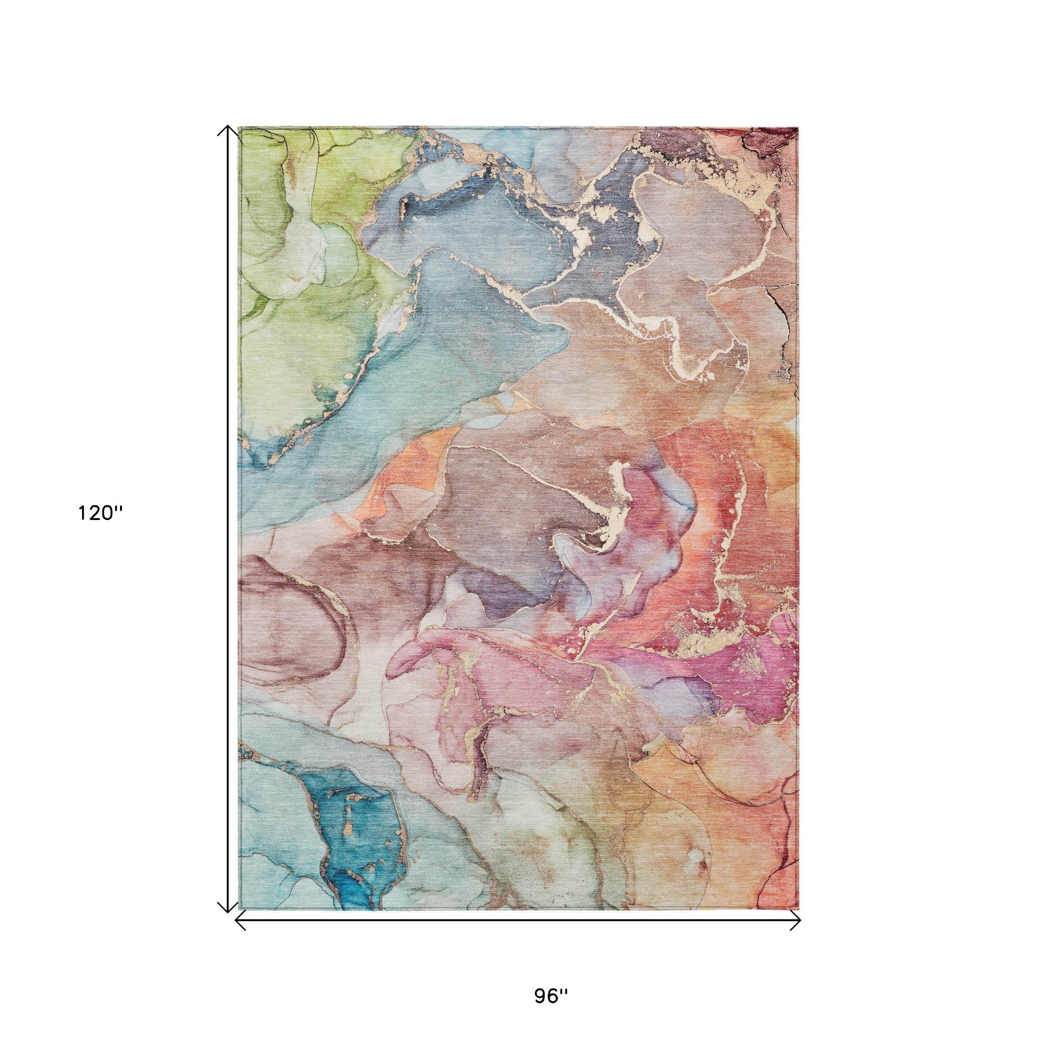 Stylish Blue Abstract Washable Non-Slip Outdoor Runner Rug for Any Space