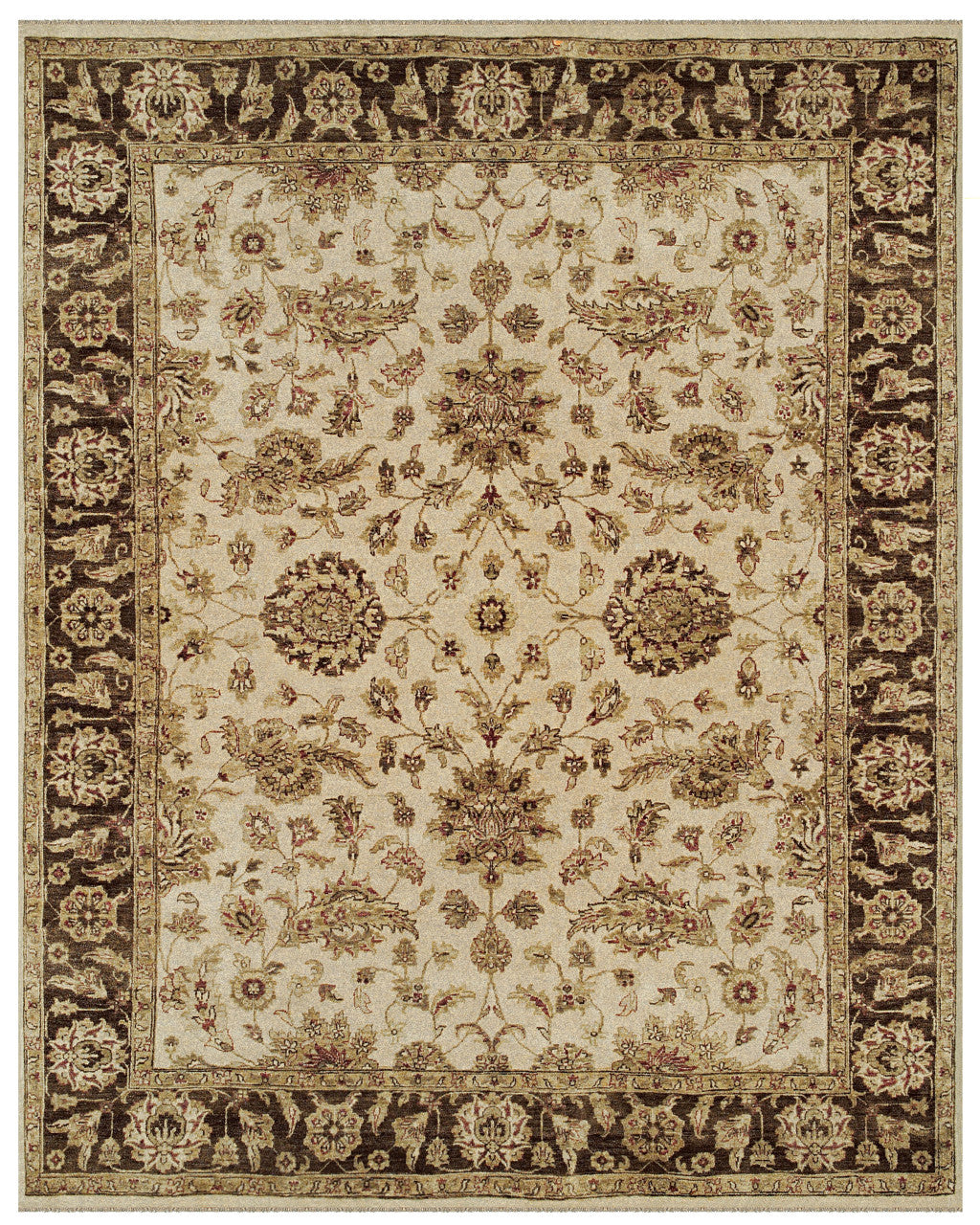 Stain-Resistant, Handmade Wool Area Rug with Stunning Oriental Design