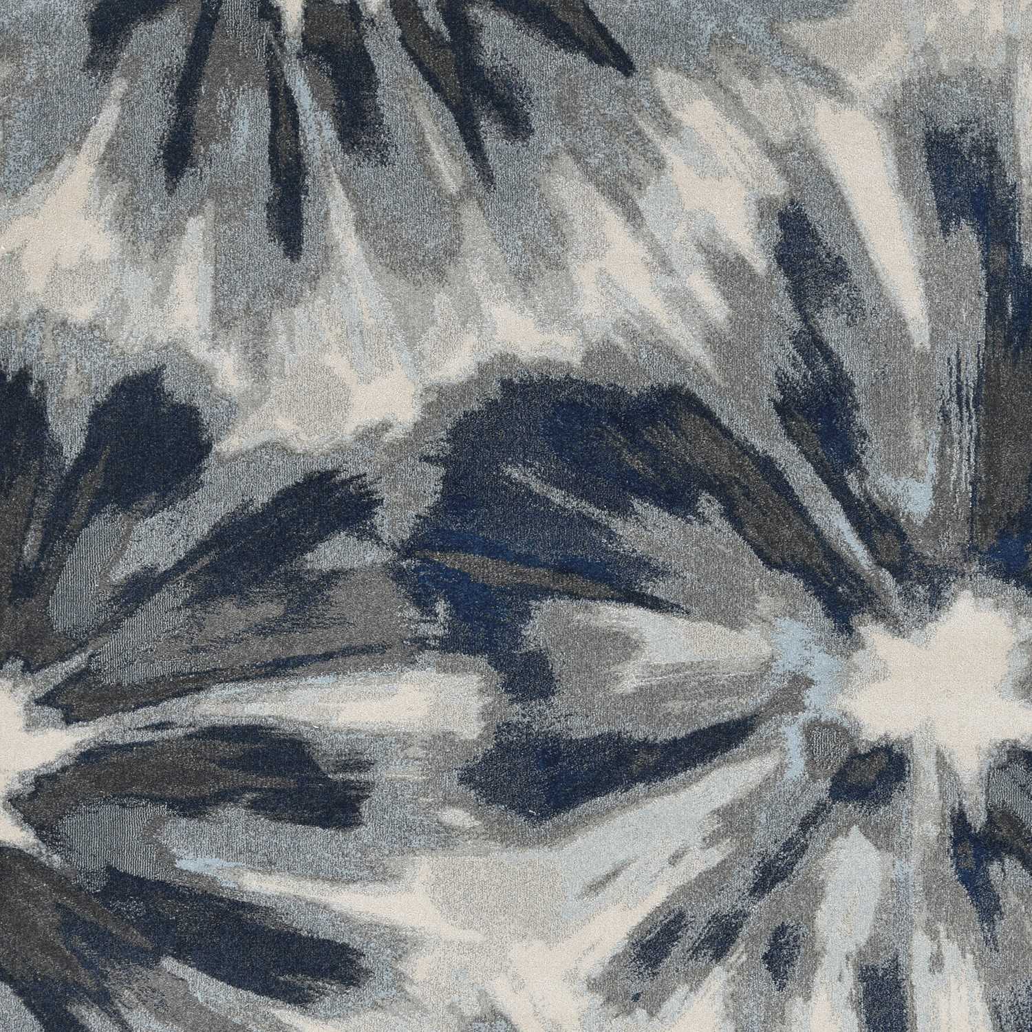 Exquisitely Designed Elegant Ivory and Blue Floral Pattern Area Rug with Stylish Rectangular Shape for Comfortable and Cozy Living Spaces