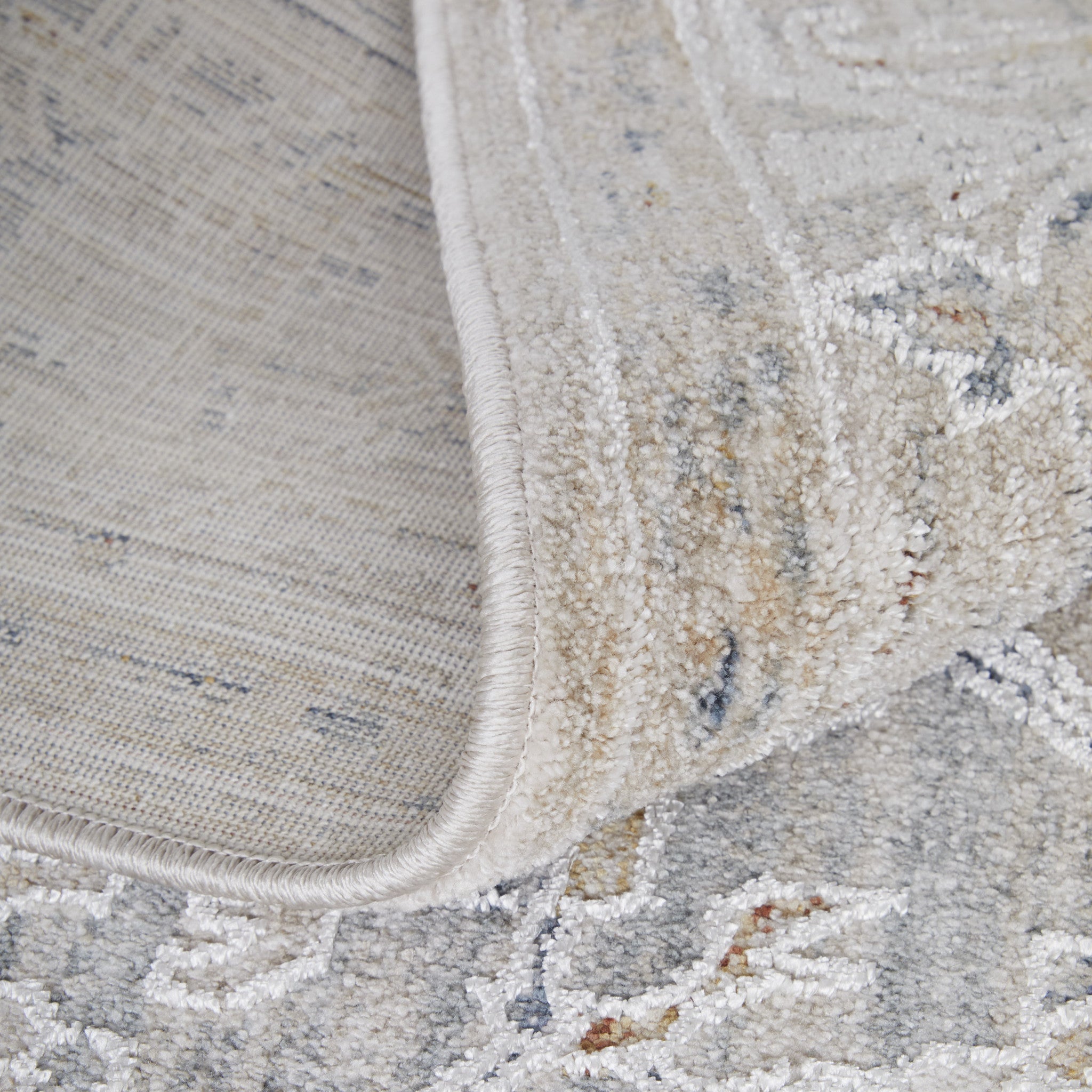 Stain-Resistant, Fringed, Elegant Blue and Taupe Oriental Area Rug for Any Room - Ideal Decorative Floor Covering