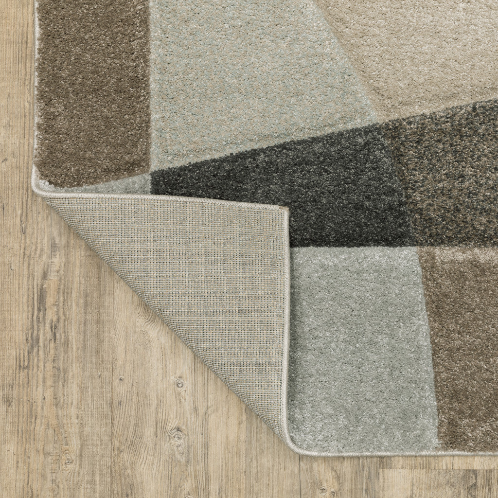 Stain-Resistant Geometric Runner Rug in Brown and Ivory - Perfect for Kids & Pets