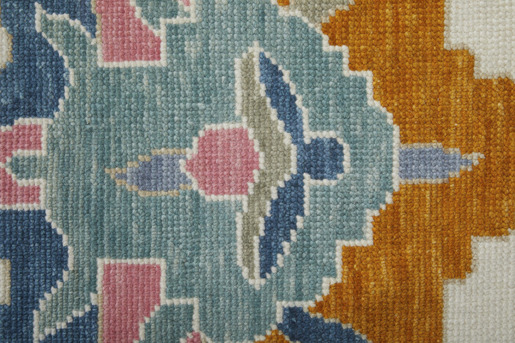 Stain-Resistant Wool Floral Hand-Knotted Area Rug with Fringe for Elegant and Stylish Interior Decor