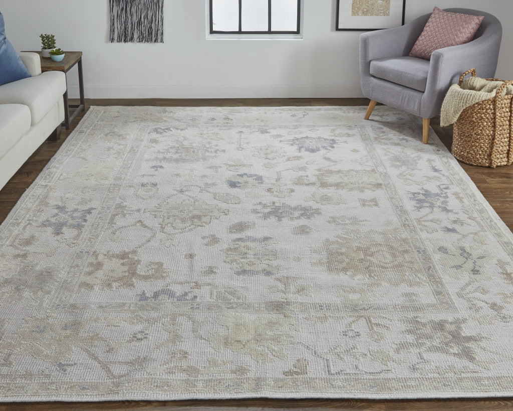 Elegant Stain - Resistant Hand - Knotted Floral Area Rug for Decorating Any Living Space with Warmth