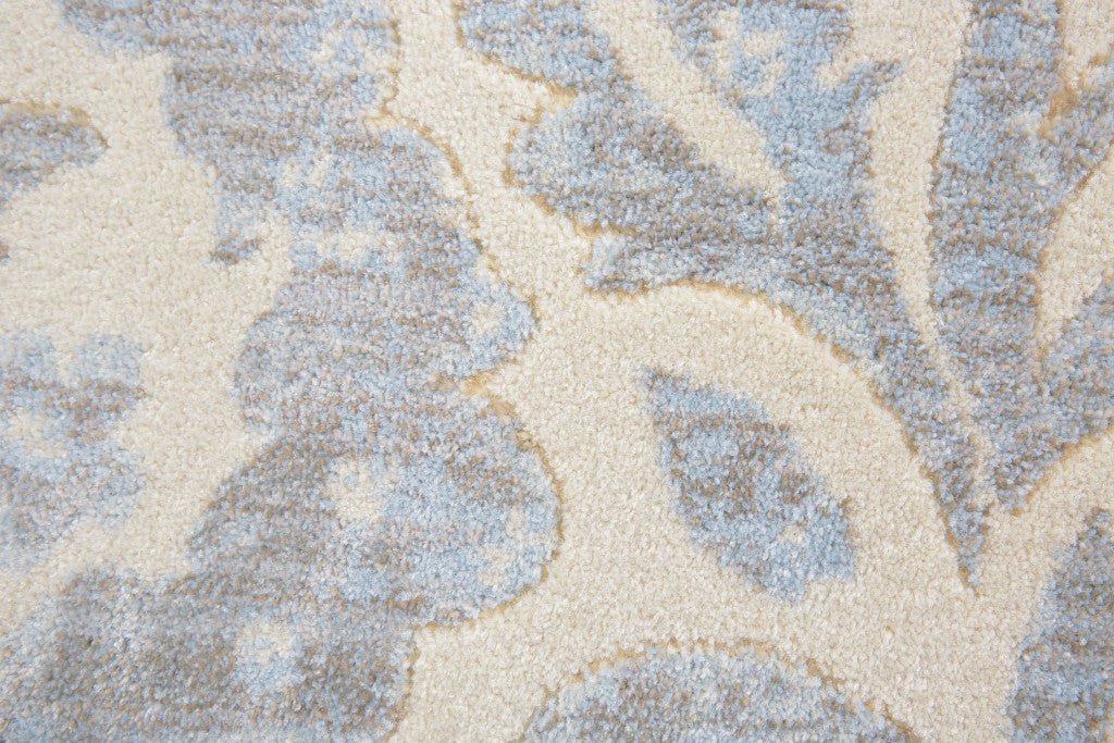Stain-Resistant Blue, Ivory, and Tan Floral Distressed Area Rug for Adding Warmth and Style to Your Space