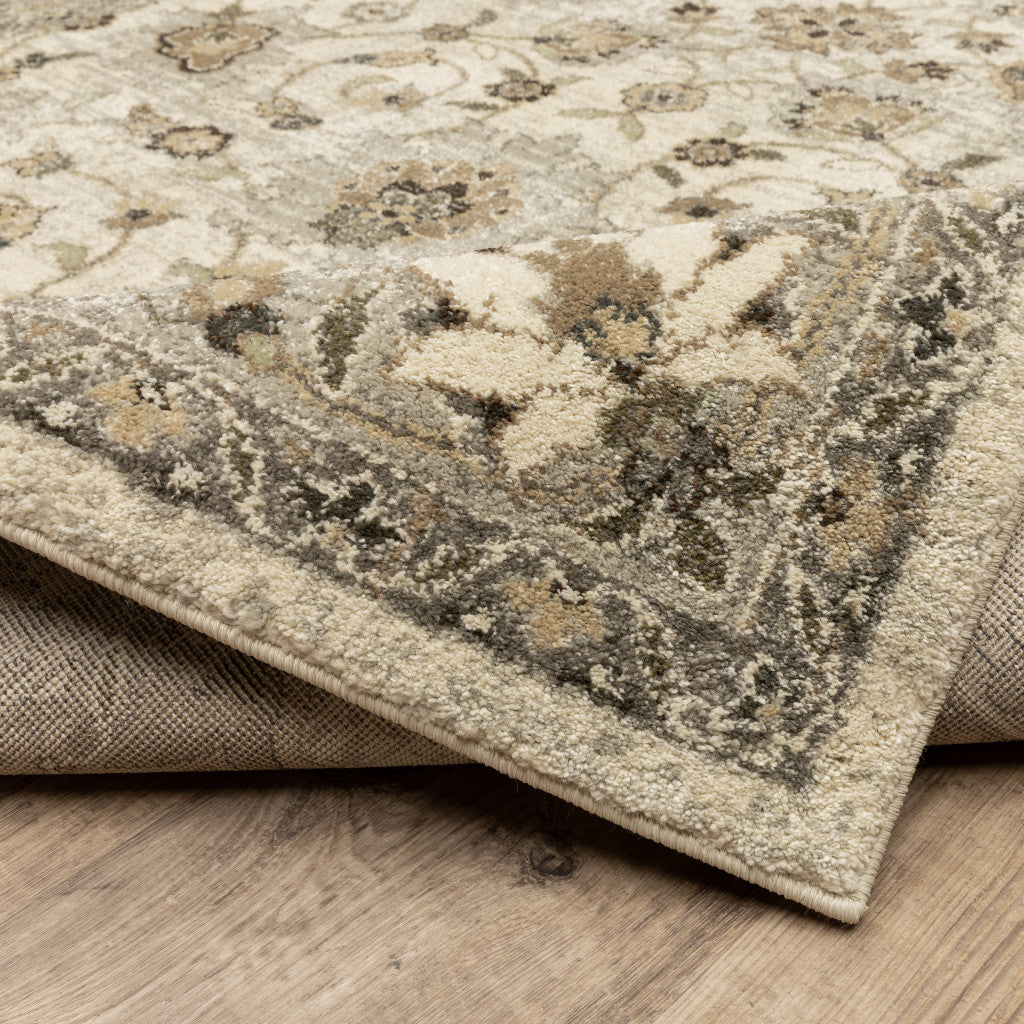 Exquisite Stain-Resistant Oriental-Style Runner Area Rug in Beige, Grey, Brown, and Charcoal for Any Indoor Space