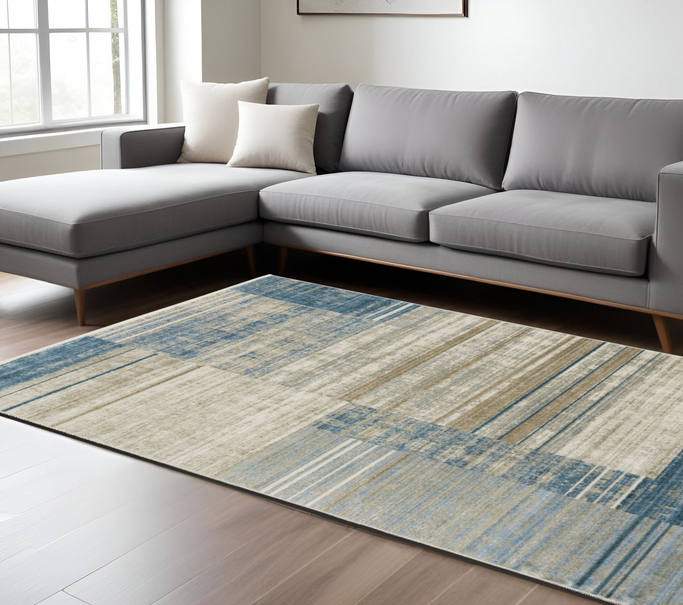 Stylish and Stain-Resistant Geometric Power Loom Runner Rug Ideal for Kid and Pet-Friendly Indoor Spaces