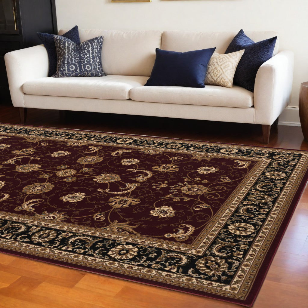 Stylish Red and Black Oriental Runner Rug for Warm and Inviting Home Decor